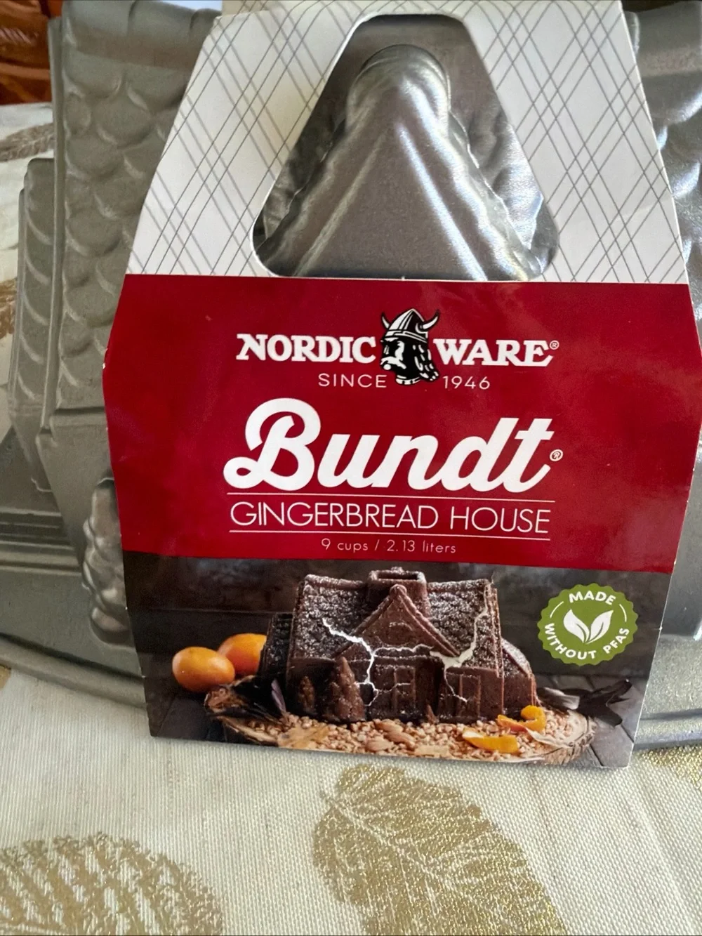 Nordic Ware Silver Bundt Gingerbread House Cake Mold